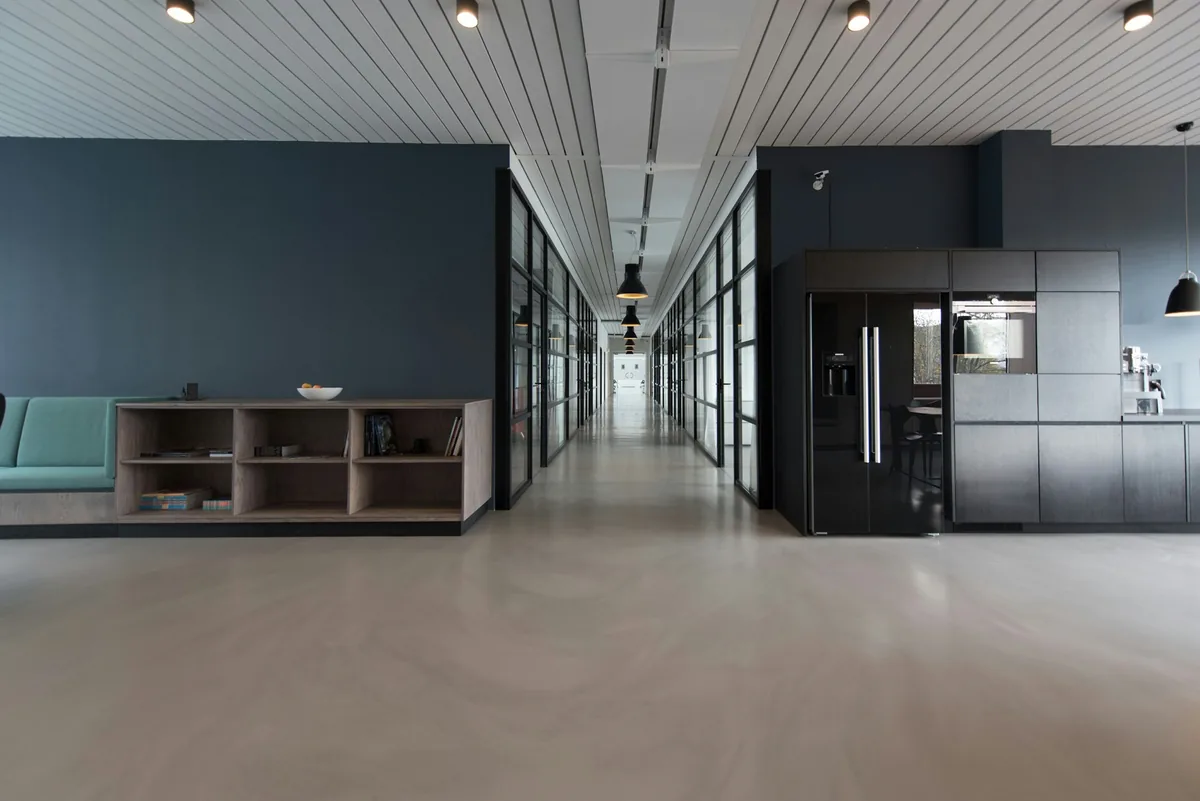 Clean interior office glass at a Las Vegas office building after Time to Shine window cleaning